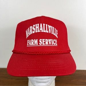 Vintage Marshallville Farmers Service Seed Corn Snap Back Hat KC Cap Farm